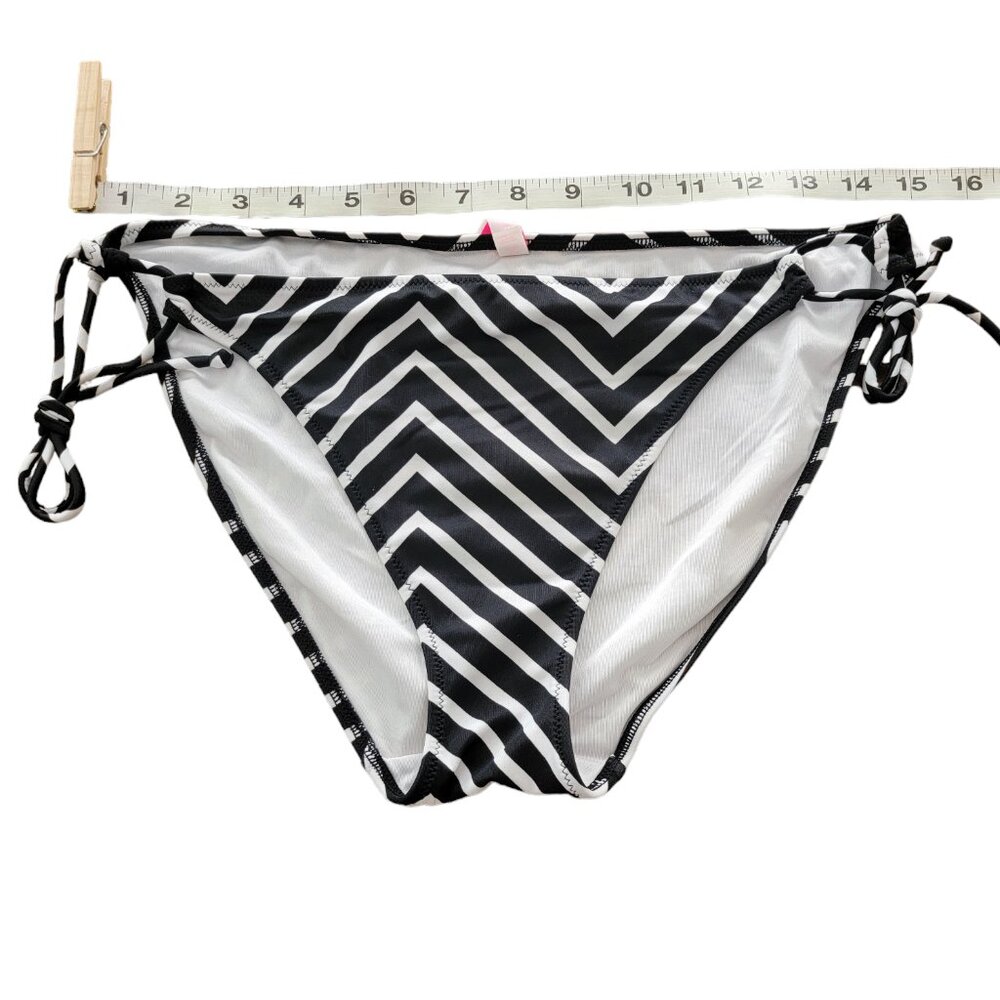 Victoria’s Secret Black and White Chevron Bikini w side ties